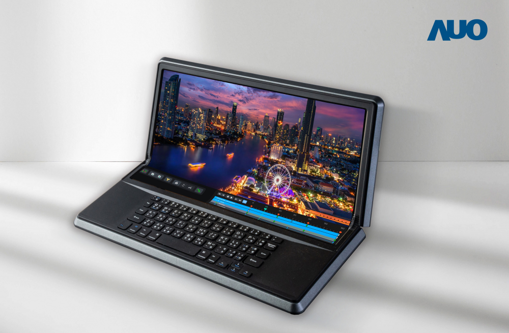 申博太陽(yáng)城14.6吋Micro LED折迭顯示屏幕，搭配半徑4mm的彎折絞煉，以及高畫(huà)素、高亮度、高對(duì)比度的顯示技術(shù)特點(diǎn)，即便在大視角下仍保有絕佳色相與亮度