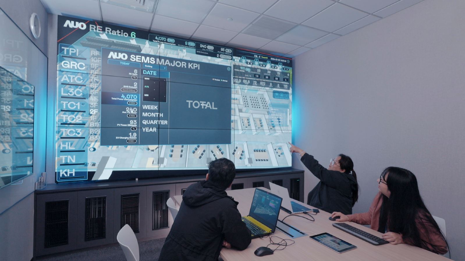 友達(dá)宇沛提供的「淨(jìng)零智慧建築解決方案」，可即時(shí)跨區(qū)域、跨場(chǎng)域?qū)⑺性O(shè)備運(yùn)轉(zhuǎn)、環(huán)境監(jiān)控指標(biāo)等相關(guān)資訊彙整呈現(xiàn)，讓企業(yè)精準(zhǔn)掌握碳管理，實(shí)現(xiàn)淨(jìng)零碳排的目標(biāo)。